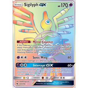 Sigilyph GX - 222/214 - Rainbow Rare