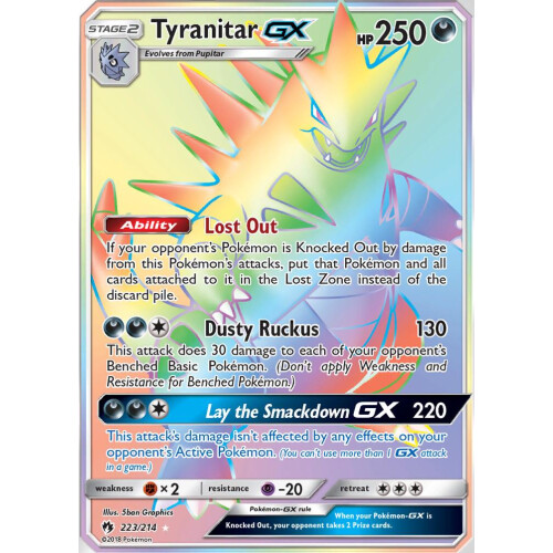 Tyranitar GX - 223/214 - Rainbow Rare
