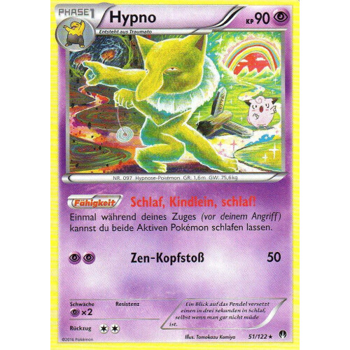 Hypno - 51/122 - Reverse Holo