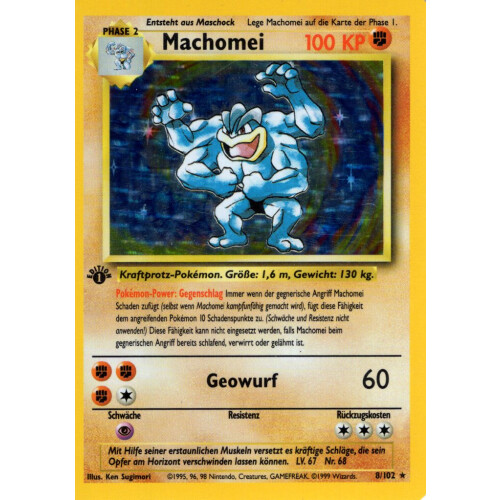 Machomei - 8/102 - Holo 1st Edition - Played
