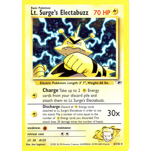 Lt. Surges Electabuzz - 6/132 - Holo - Played