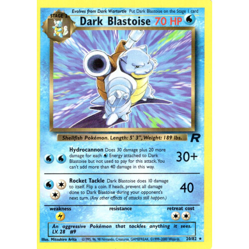 Dark Blastoise - 20/82 - Rare - Good