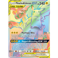 Pikachu & Zekrom GX - 184/181 - Rainbow Rare