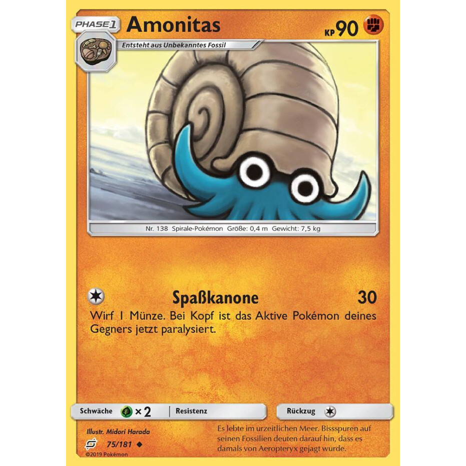 Pokemon Karten SM09 Teams sind Trumpf 75/181 Amonitas 