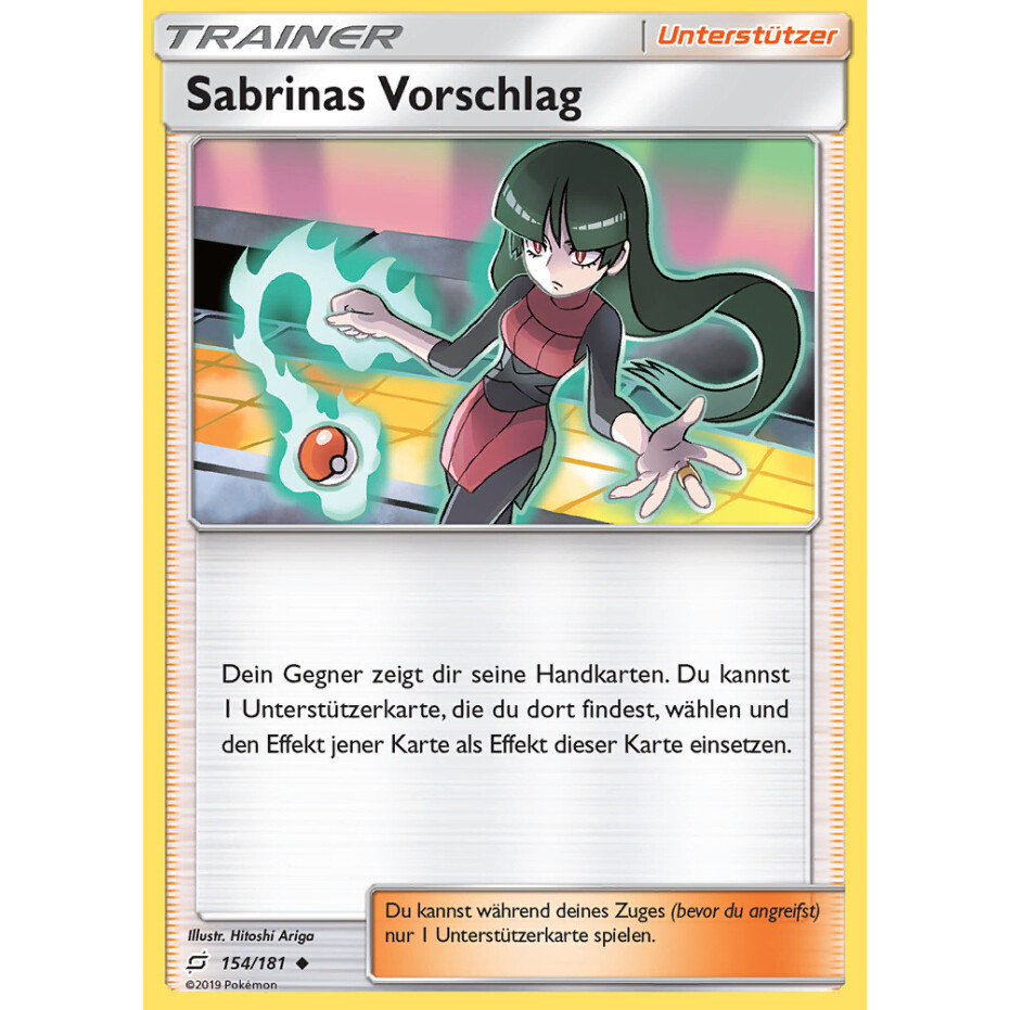 Deutsch Pokemon 154/181 Sabrinas Vorschlag Reverse Holo