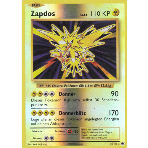 Zapdos - 42/108 - Reverse Holo