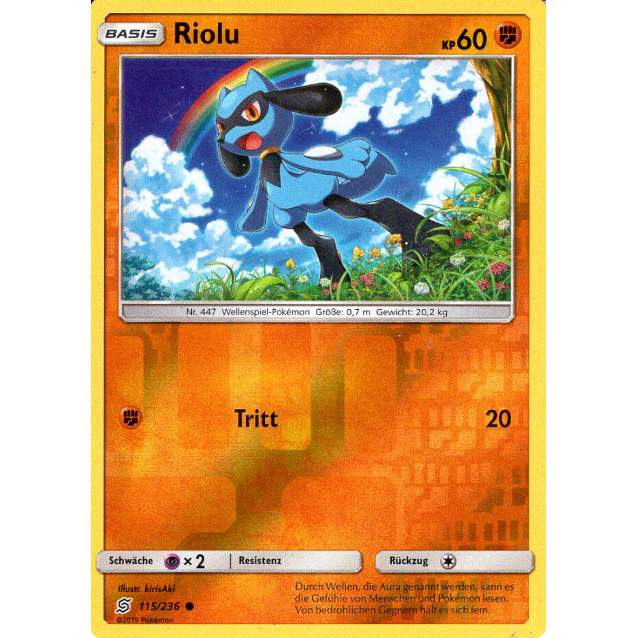 Reverse Holo Bund der Gleichgesinnten Riolu 115/236 Pokemon 