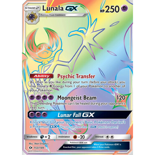 Lunala GX - 153/149 - Rainbow Rare