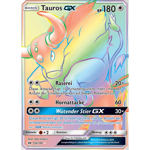 Tauros GX - 156/149 - Rainbow Rare
