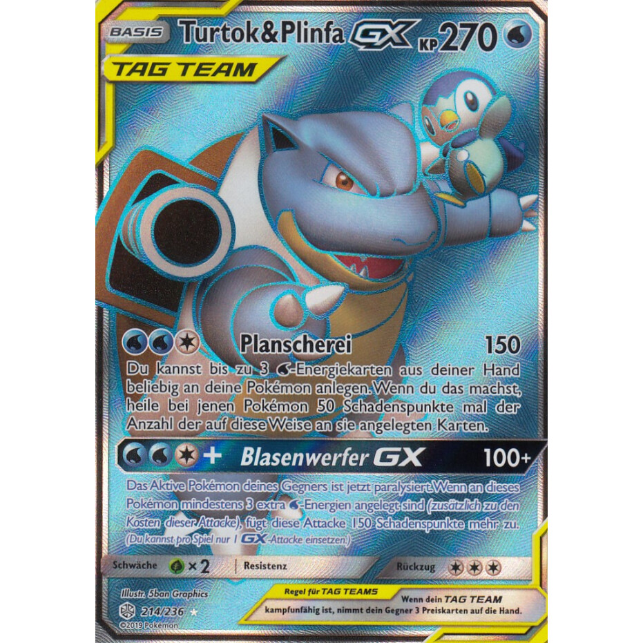 Turtok/&Plinfa GX 38//236 SM12 Welten im Wandel Pokemonkarte DE
