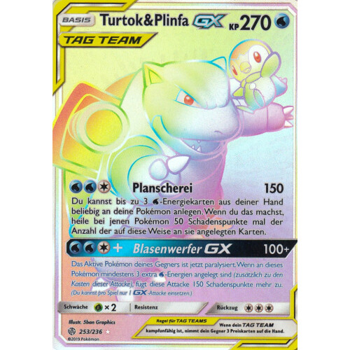 Turtok/&Plinfa GX 38//236 SM12 Welten im Wandel Pokemonkarte DE