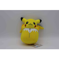Pikachu im Blitza-Schlafsack - Pokemon Plüschfigur aus Japan (15cm)