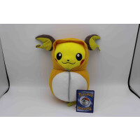 Pikachu im Raichu-Schlafsack - Pokemon Plüschfigur aus Japan (25cm)