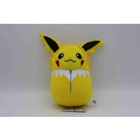 Pikachu im Blitza-Schlafsack (klein) - Pokemon Plüschfigur aus Japan (15cm)