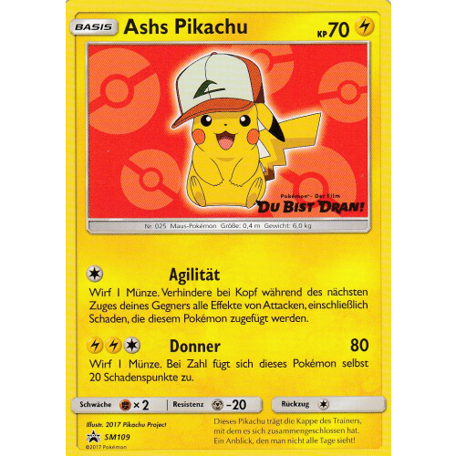 Ashs Pikachu - SM109 - Promo