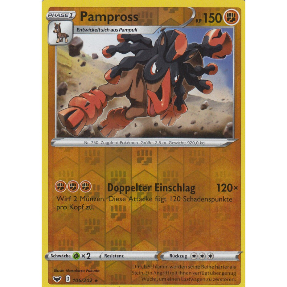 Pokemon Karte Pampross 106/202 Schwert und Schild NM De