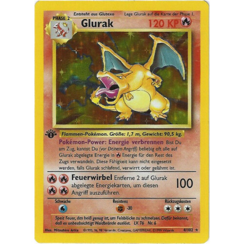 Glurak - 4/102 - Holo 1st Edition - Good