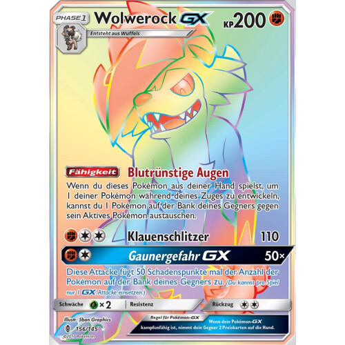 Wolwerock GX - 156/145 - Rainbow Rare
