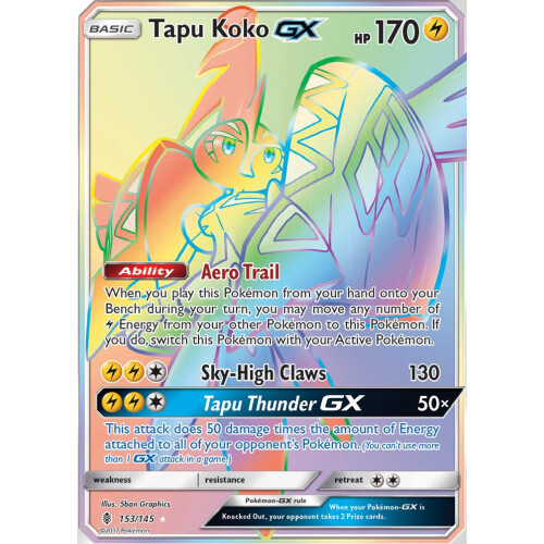 Tapu Koko GX - 153/145 - Rainbow Rare