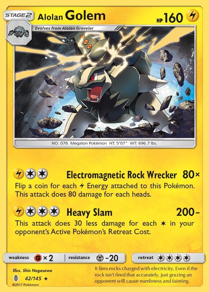 Alolan Golem 42/145 Reverse Holo