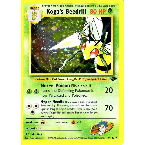 Kogas Beedrill - 9/132 - Holo - Excellent
