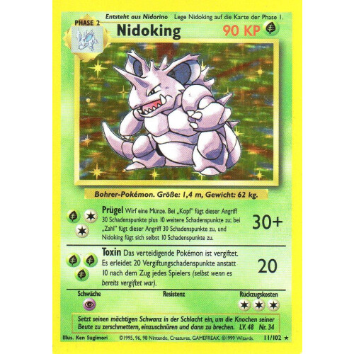 Nidoking - 11/102 - Holo - Excellent