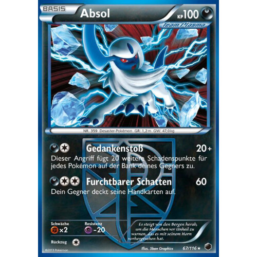 Absol - 67/116 - Holo - Excellent