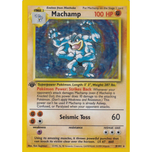 Machamp - 8/102 - Holo 1st Edition - Played