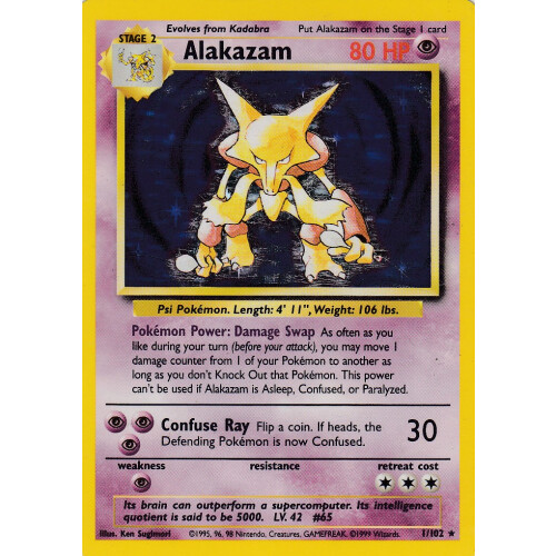 Charizard Alakazam choose card ALL HOLO RARE Base set pokemon card bundle 