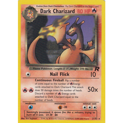 Dark Charizard - 21/82 - Rare - Excellent