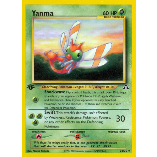 Yanma - 36/75 - Rare 1st Edition - Good