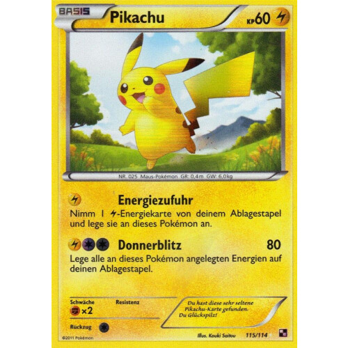 Pikachu - 115/114 - Shiny - Good