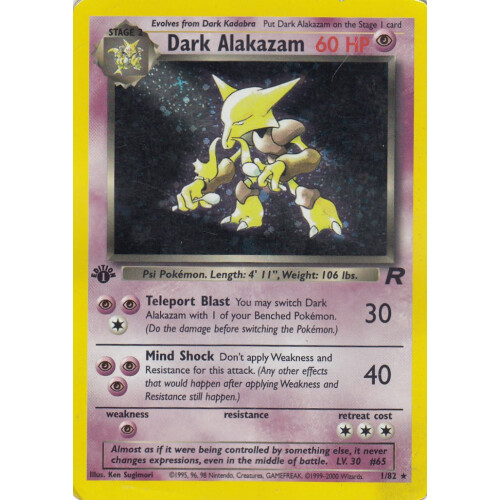 Dark Alakazam - 1/82 - Holo - Poor