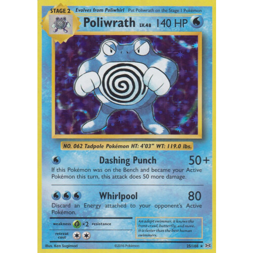 Poliwrath - 25/108 - Holo - Excellent