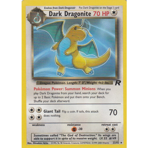 Dark Dragonite - 22/82 - Rare - Excellent
