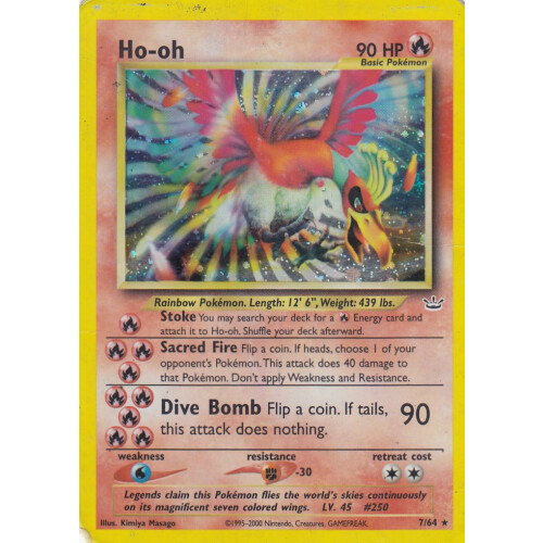 Ho-Oh - 7/64 - Holo - Poor