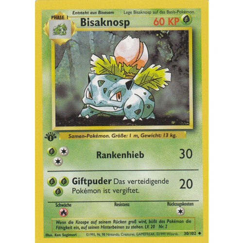 Bisaknosp - 30/102 - Uncommon 1st Edition - Good