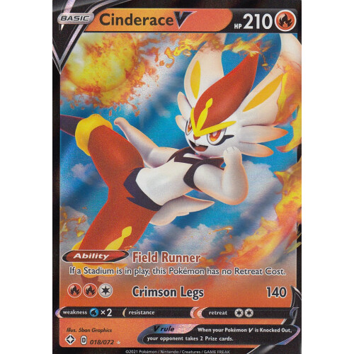 Cinderace V - 018/072 - Ultra Rare