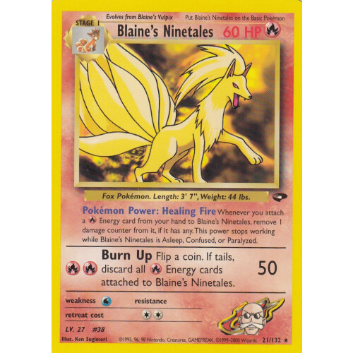 Blaines Ninetales - 21/132 - Rare - Excellent