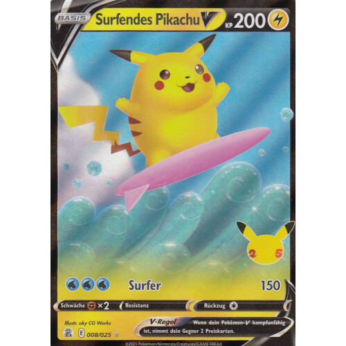 Surfendes Pikachu V - 008/025 - Ultra Rare 