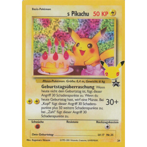 ________________s Pikachu - 24 - Rare Classic
