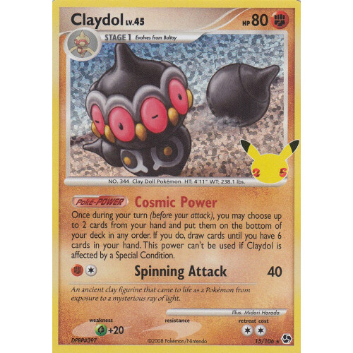 Claydol - 15/106 - Rare Classic