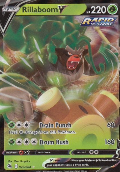 Rillaboom VMAX 23/264 - Rare Holo VMAX Card | Fusion Strike