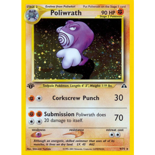 Poliwrath - 9/75 - Holo - Poor
