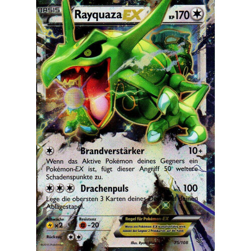 Rayquaza EX - 75/108 - EX - Excellent