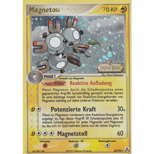 Magneton - 22/92 - Reverse Holo - Excellent