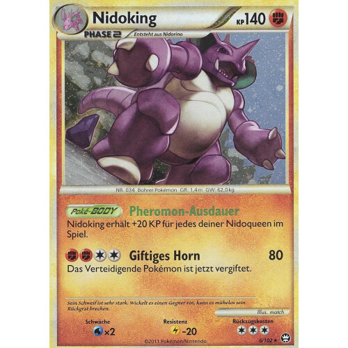Nidoking - 6/102 - Cracked Ice Holo - Excellent