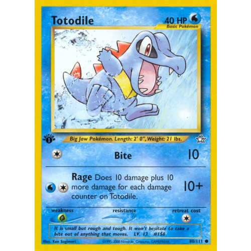 Totodile - 80/111 - Common 1st Edition - Excellent