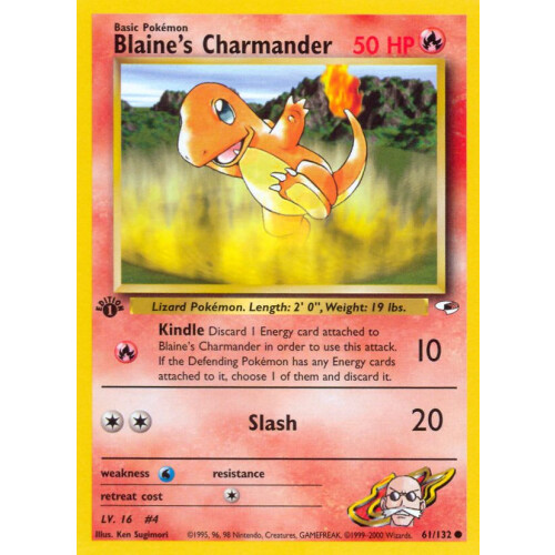 Blaines Charmander - 61/132 - Common 1st Edition - Excellent