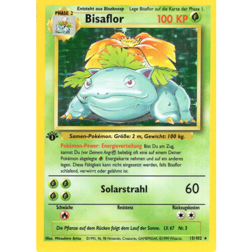 Bisaflor - 15/102 - Holo 1st Edition